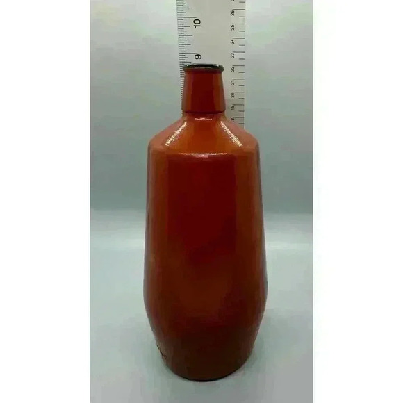 VTG 1980 JM Da Fonseca Azeitao Portugal Rust Brown Painted Glass 9" Wine Bottle - Picture 5 of 11